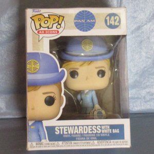 Funko Pop Pan AM Stewardess With White Bag Figure #142 NIB